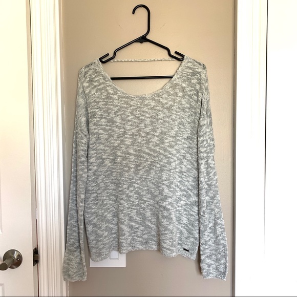 GRAY OPEN BACK SWEATER - Picture 5 of 11